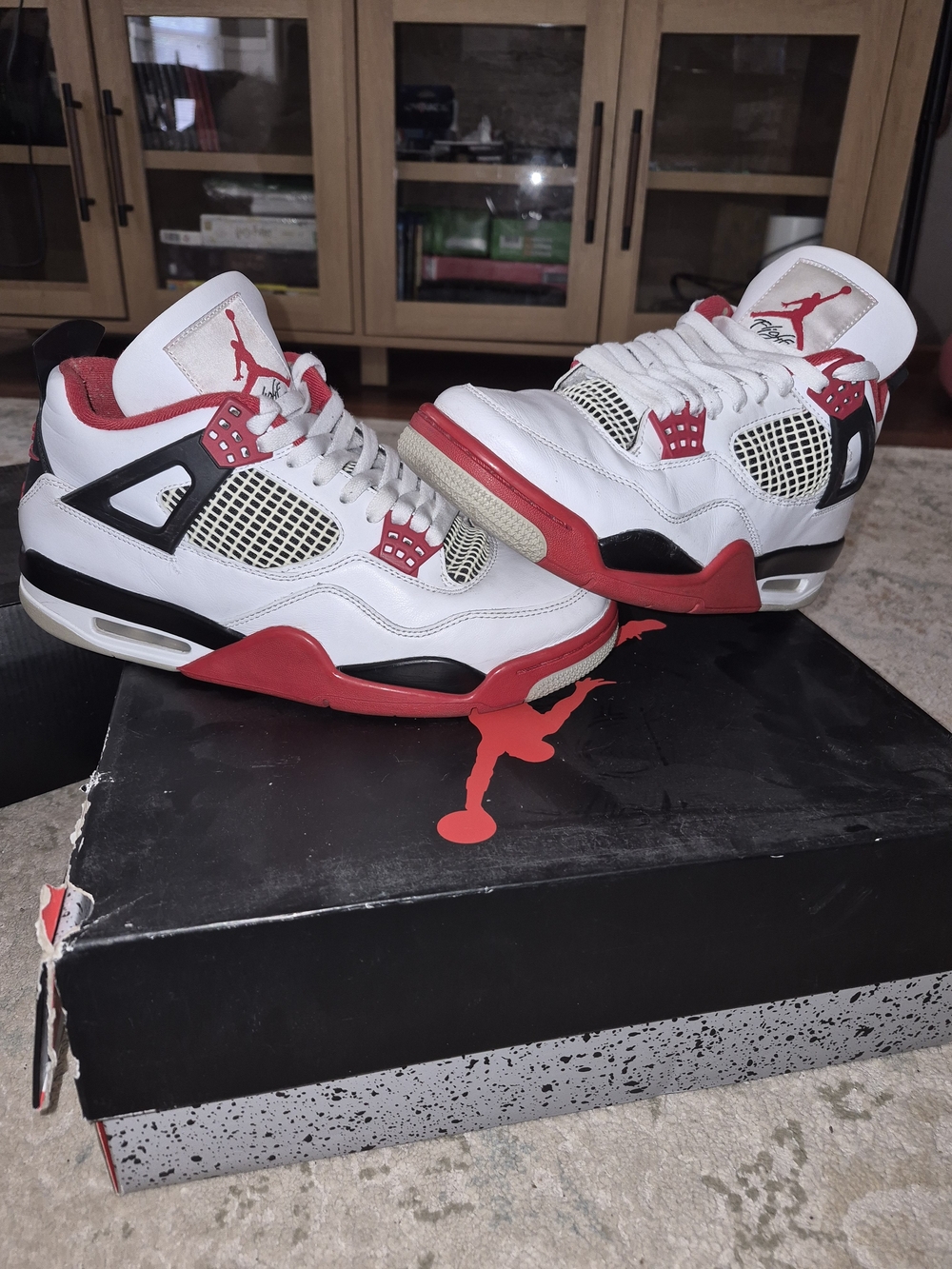 Nike Air Jordan 4 Retro White/Red/Black Men’s Sneakers